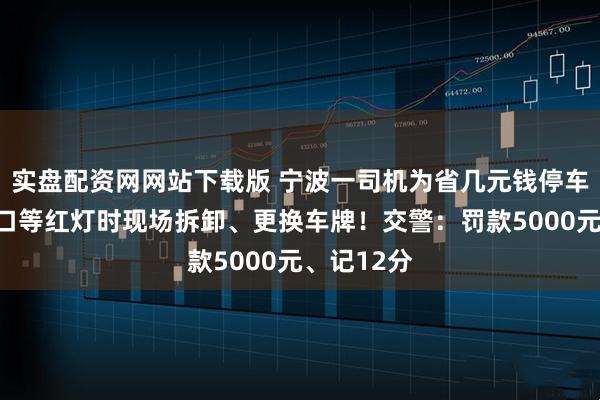 实盘配资网网站下载版 宁波一司机为省几元钱停车费，在路口等红灯时现场拆卸、更换车牌！交警：罚款5000元、记12分